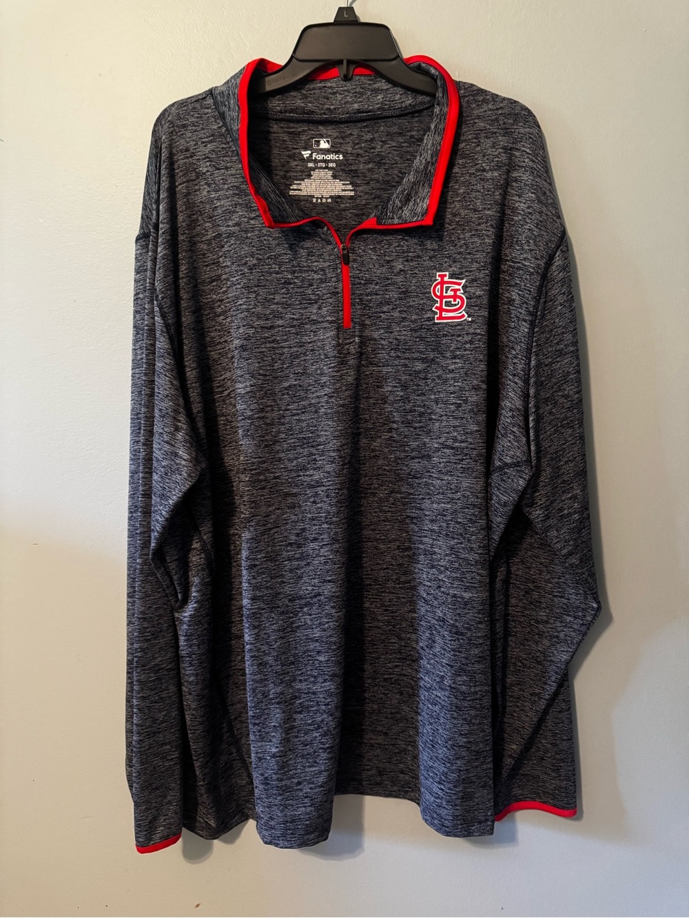 Fanatics St. Louis Cardinals Heathered Gray 1/4-Zip Pullover
